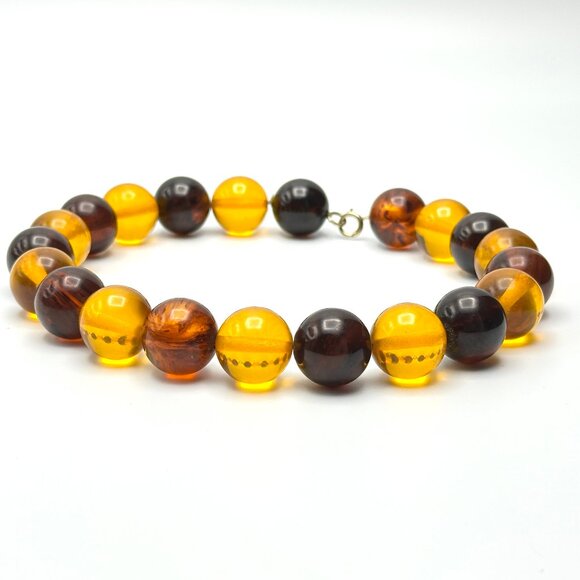 Vintage 1930s Bakelite Choker — Root Beer & Apple Juice Beads  — Authentic – EUC - Picture 8 of 10